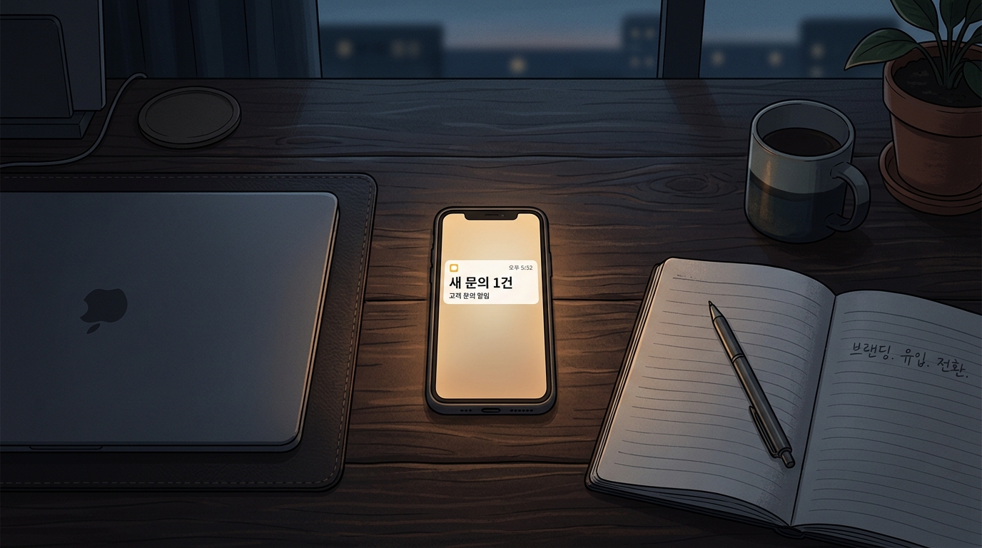 새 문의 1건 알림