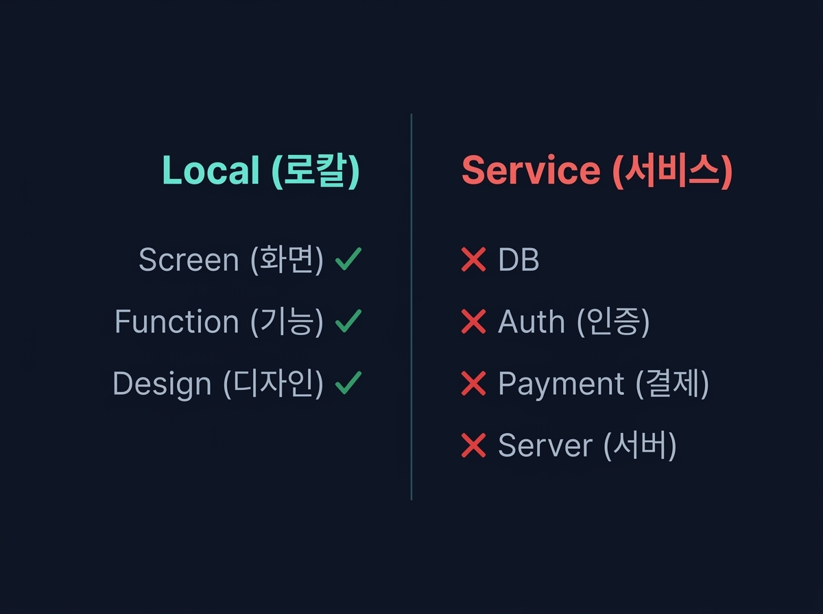 로컬에서 완성된 것 vs 서비스에 필요한 것 — 빠져 있는 6가지