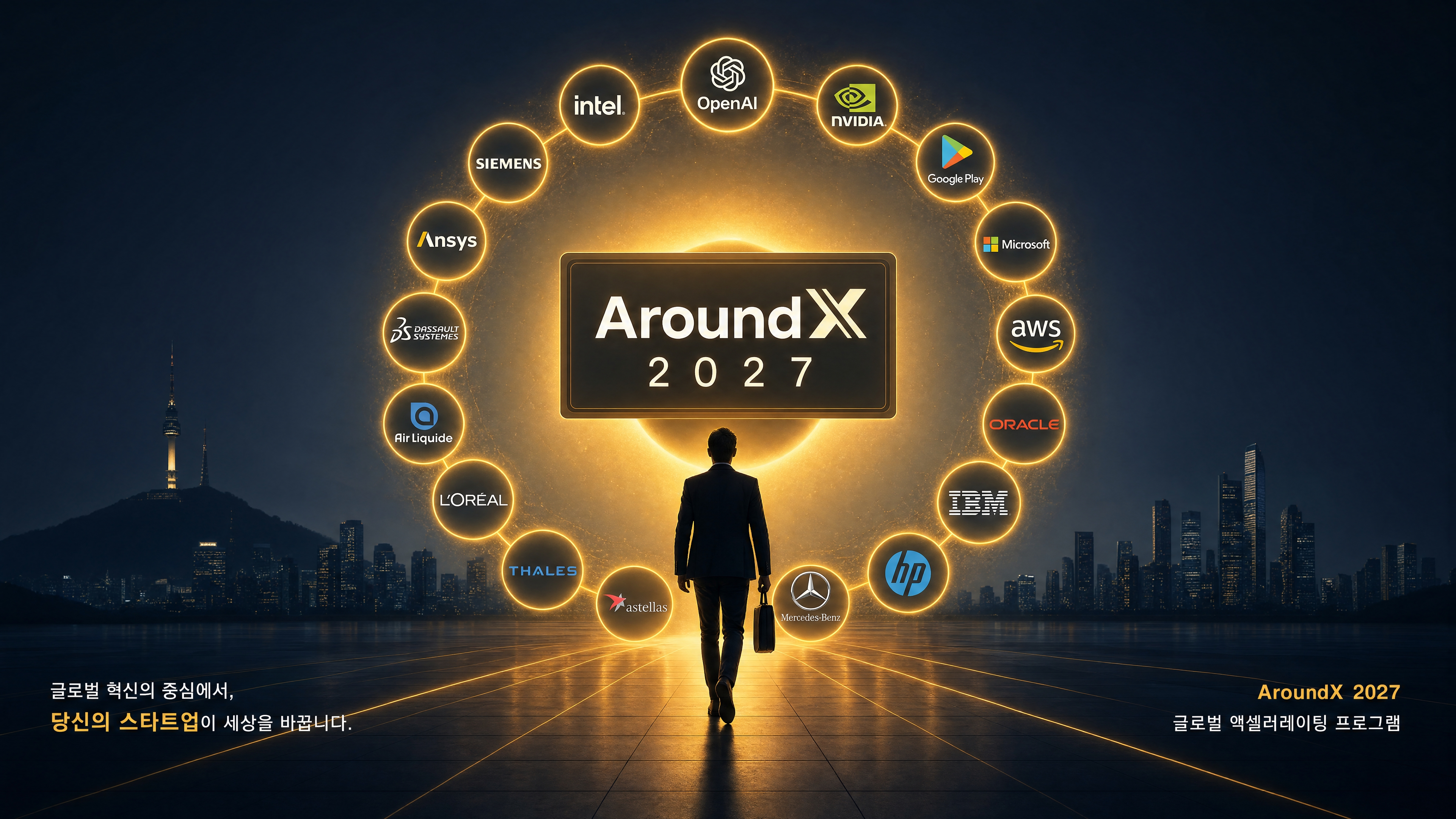 AroundX 2027 — 17개 글로벌 기업 보육 프로그램의 입구