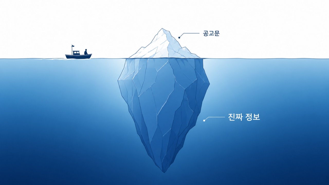 공고문은 빙산의 일각, 진짜 정보는 물 아래에