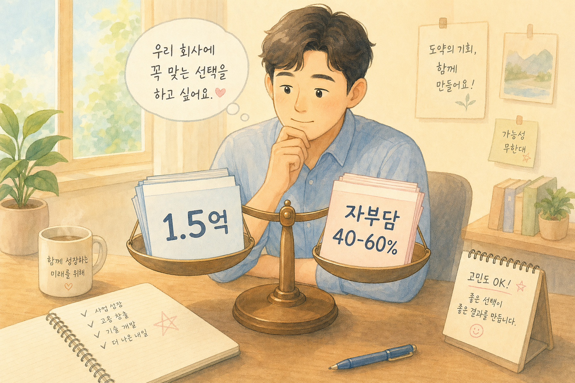 1.5억 메뉴판 — 수출·마케팅·브랜딩·해외인증, 자부담 40~60% 별도