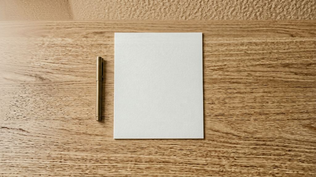 빈 종이 위에 펜 하나