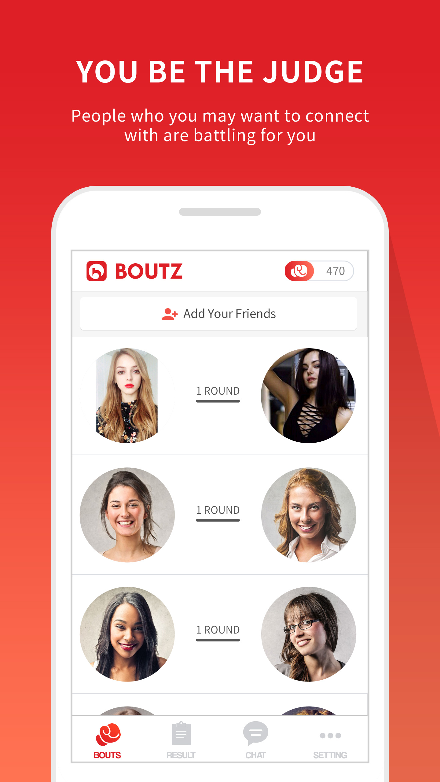 BOUTZ 토너먼트 화면