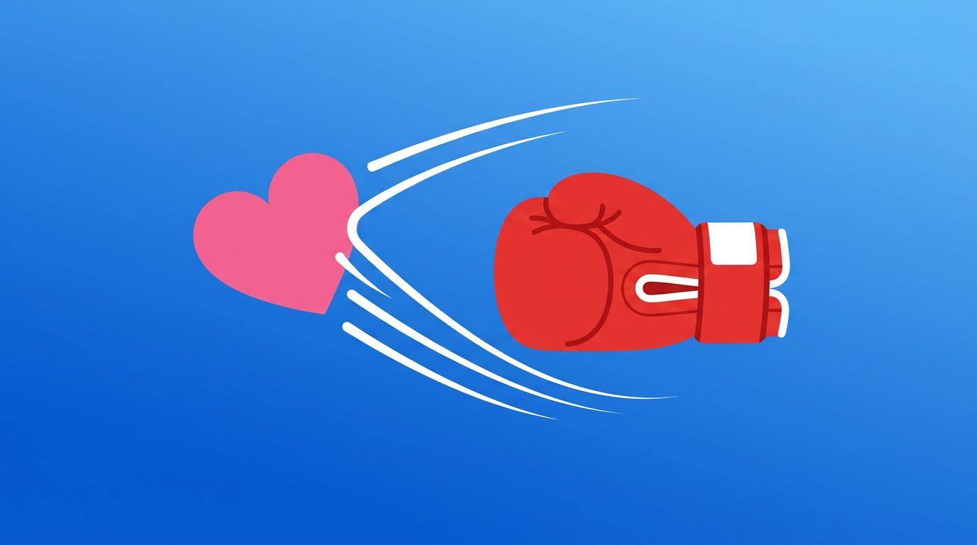 BOUTZ 컨셉 일러스트 - 복싱 글러브와 하트