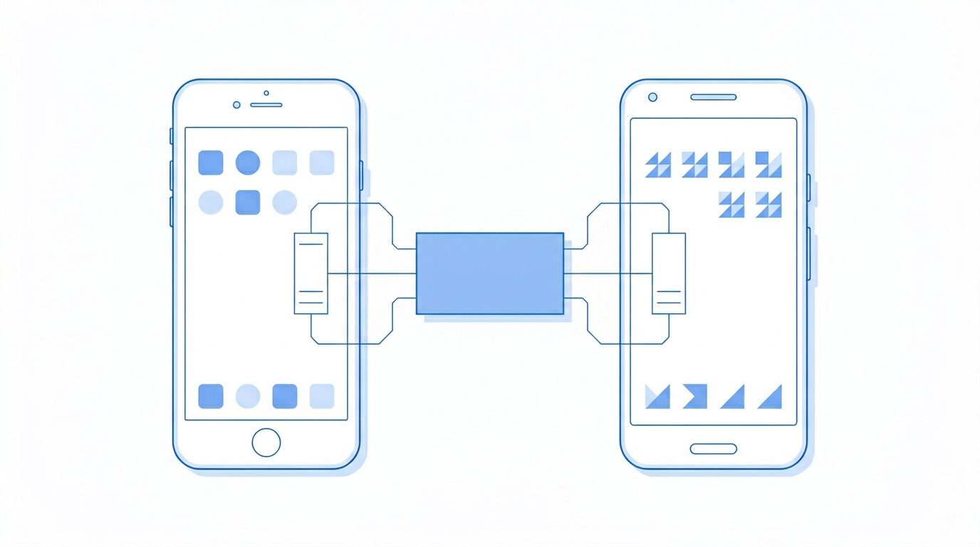 iOS·Android 네이티브 동시 개발 아키텍처 일러스트