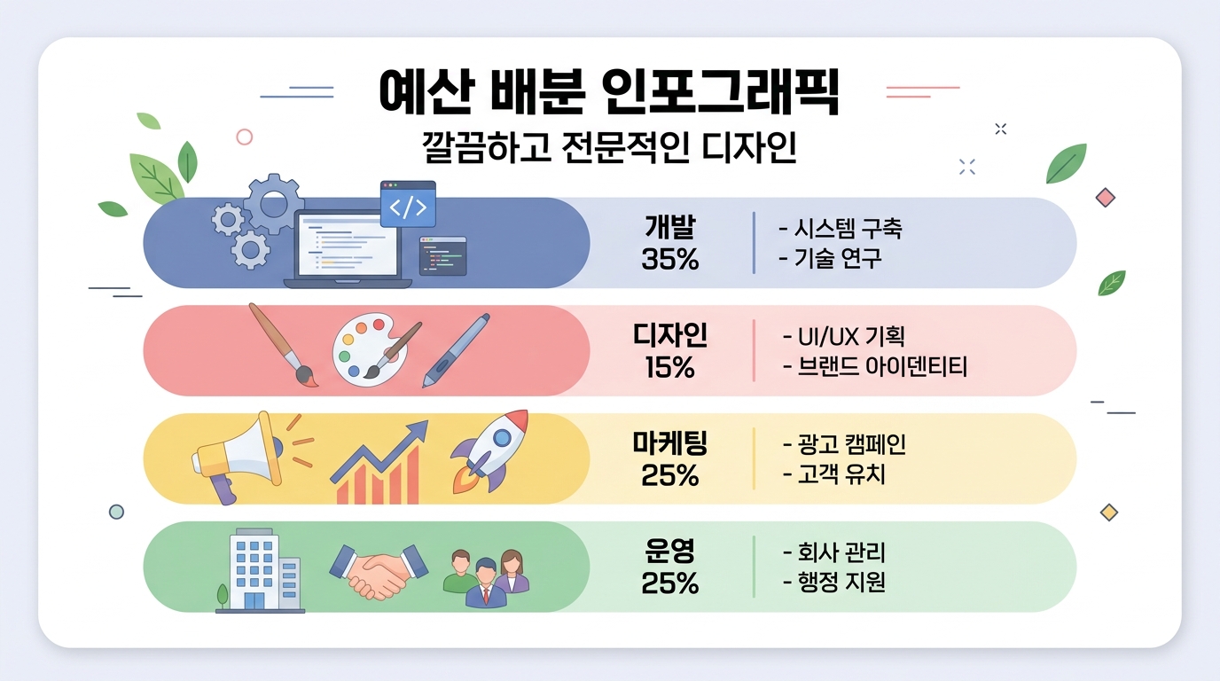 사업비 항목을 행동 단위로 쪼개는 예산 배분 인포그래픽