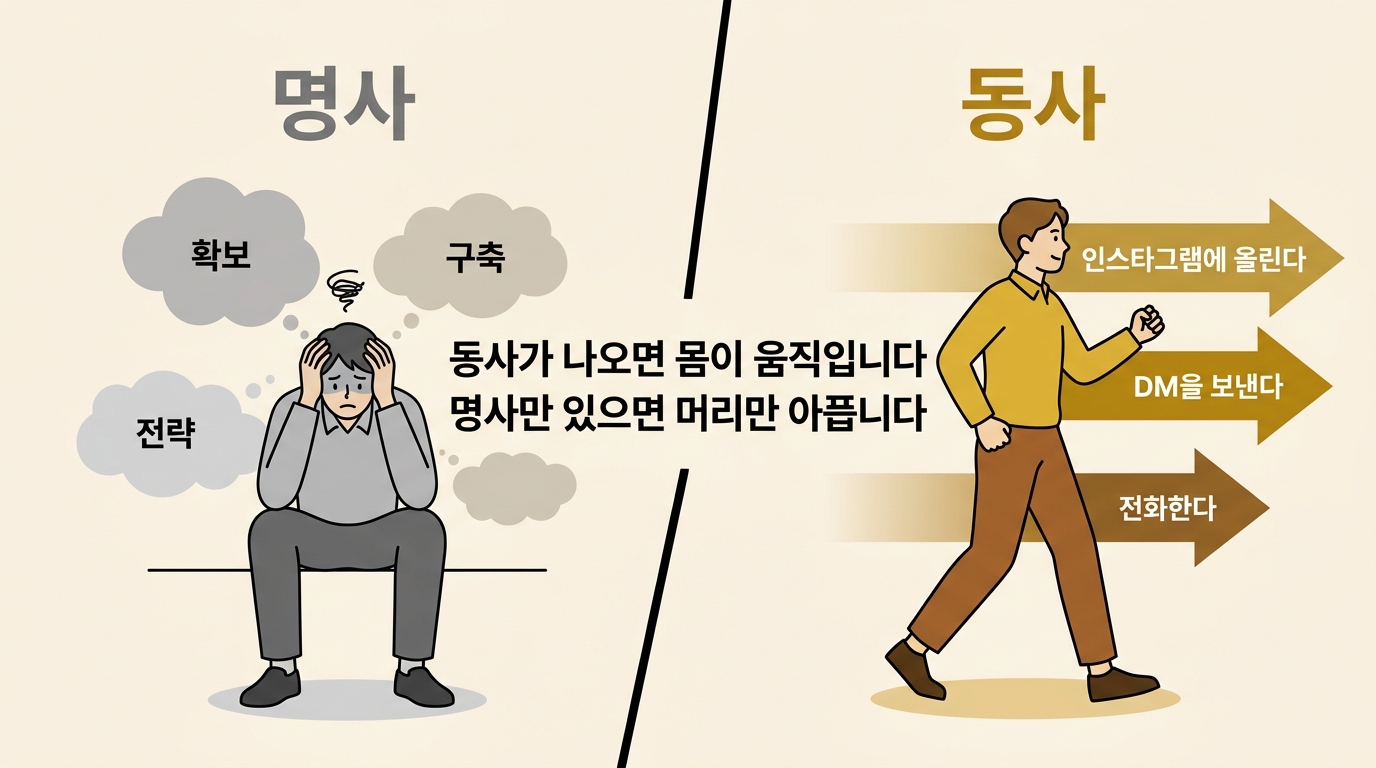 명사는 머리만 아프고, 동사는 몸이 움직인다