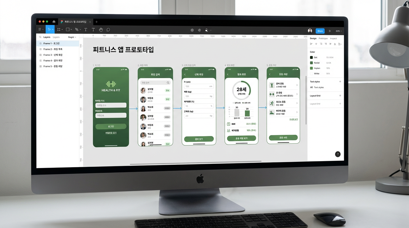 Figma 프로토타입 작업 화면