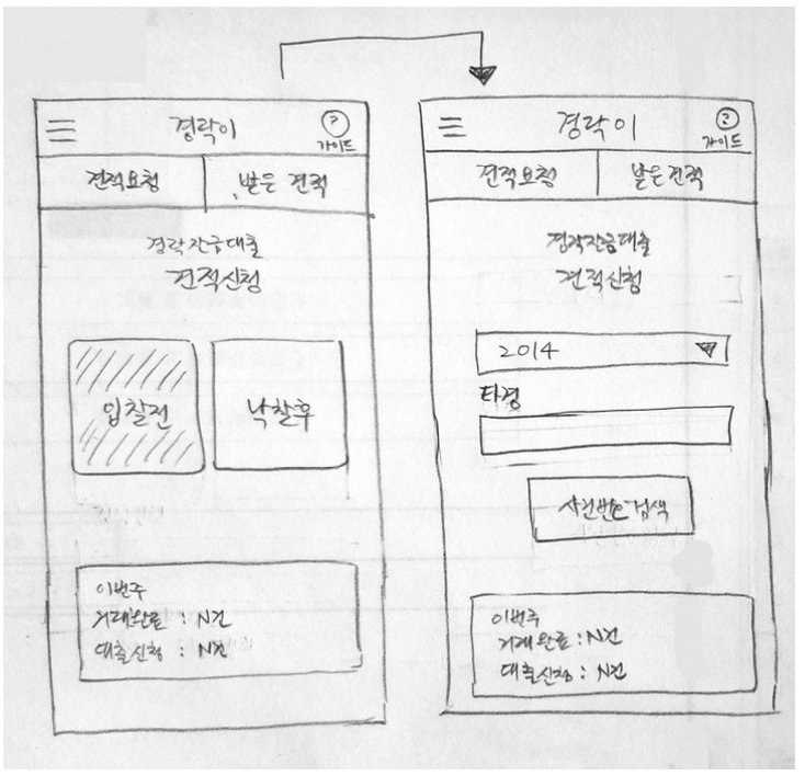 와이어프레임 — 이용자 앱 메인 화면