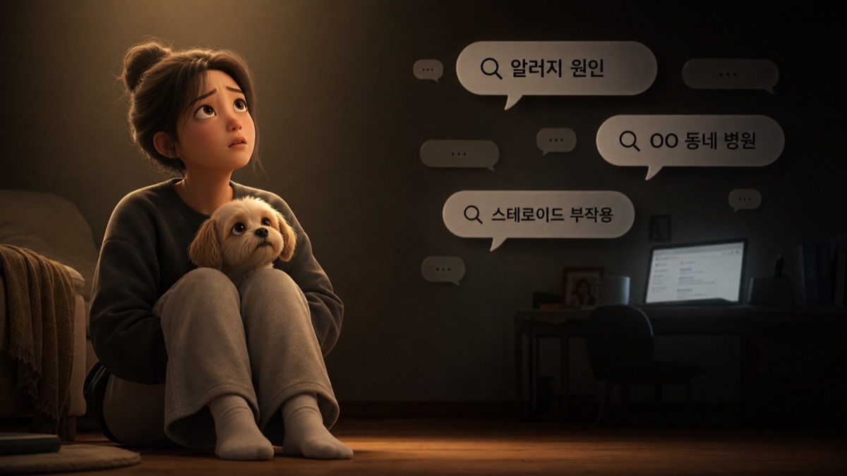 반려동물 시장의 검색 징후 — 알러지 원인, 동네 병원, 스테로이드 부작용