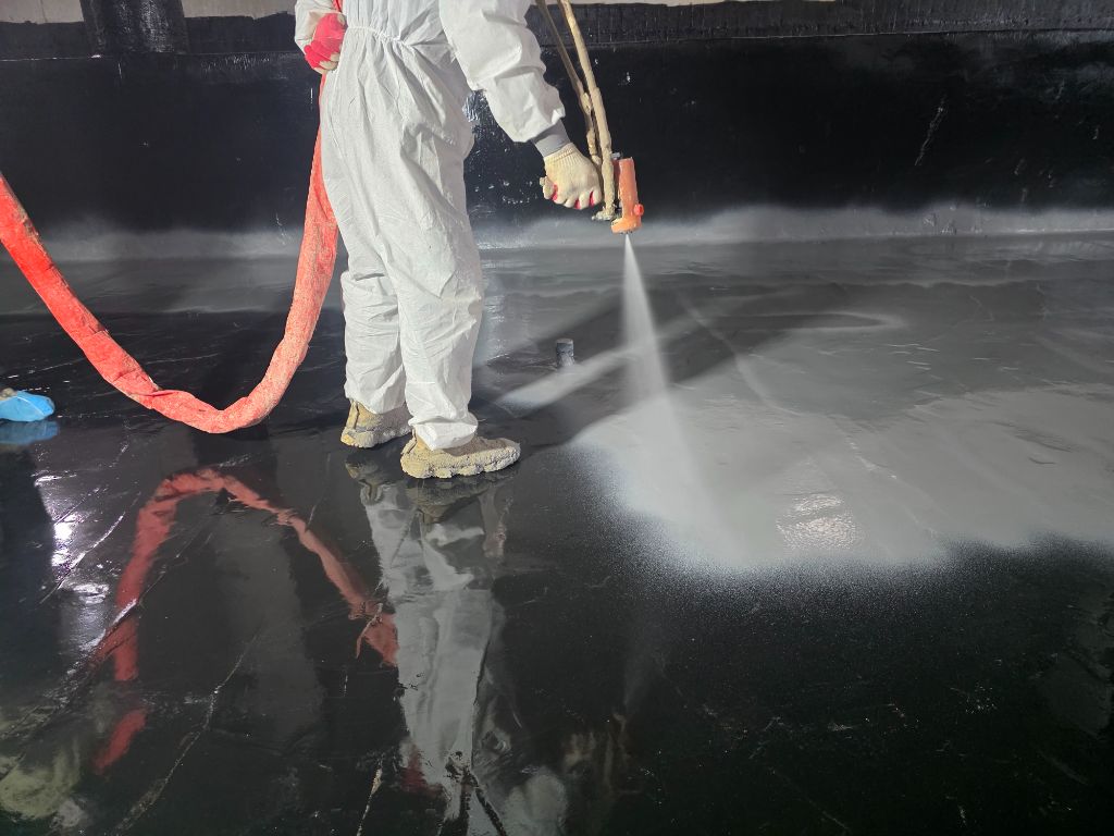 폴리우레아 바닥 스프레이 클로즈업