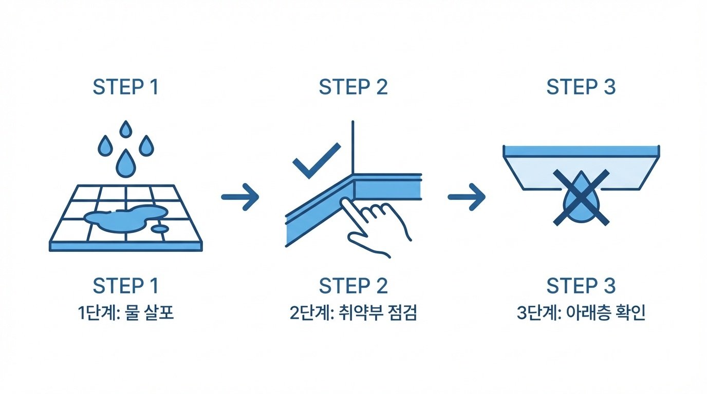 누수 테스트 3단계 과정
