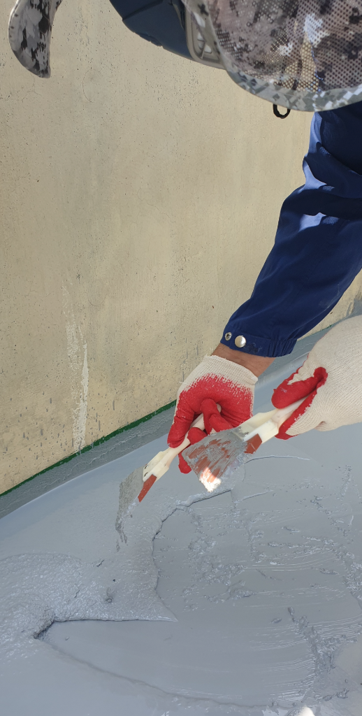 벽체 접합부 우레탄 중도 손 작업