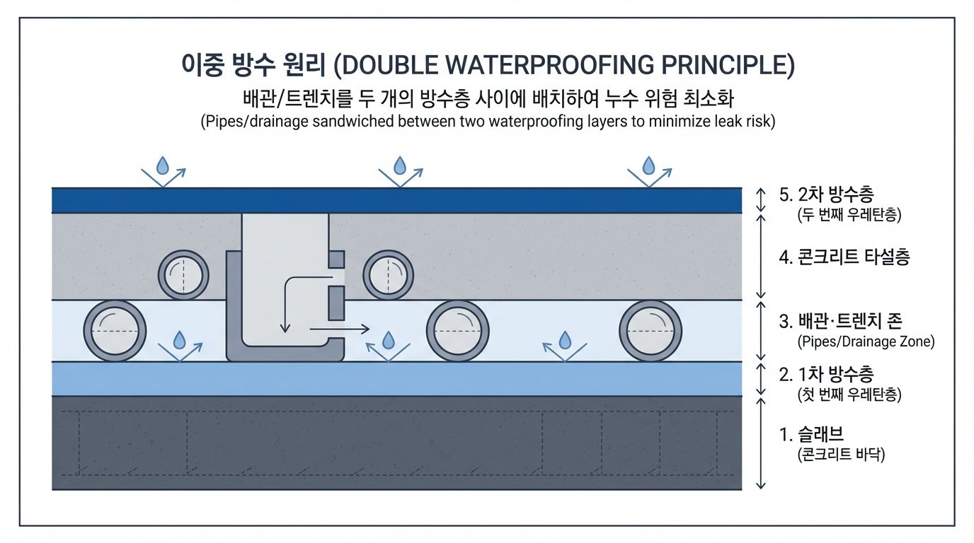 이중 방수의 핵심 단면도