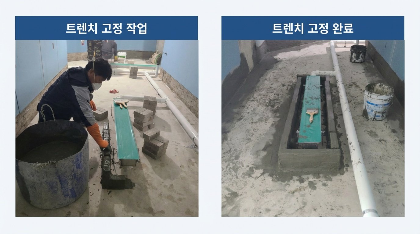 트렌치 고정 작업 + 완료