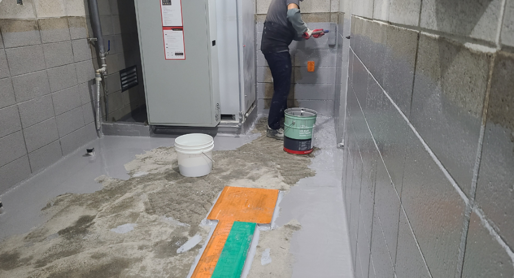 우레탄 중도 작업