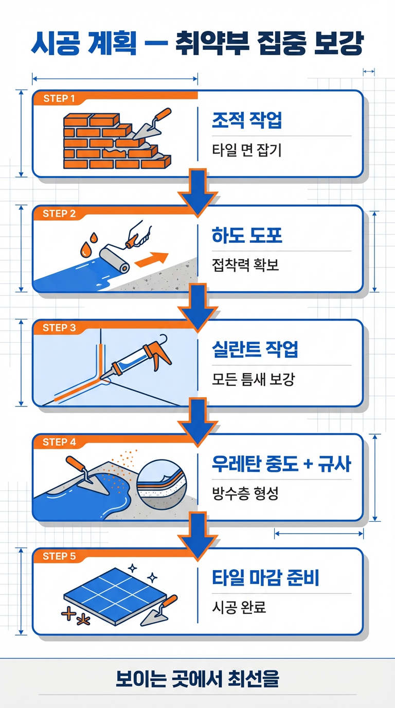 시공 계획 5단계 흐름도