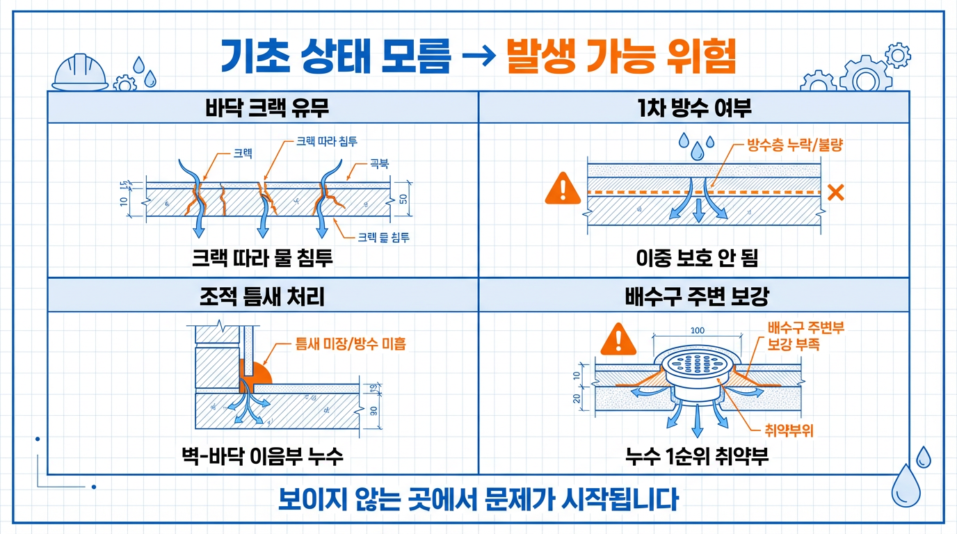 기초 상태 불명에 따른 위험 요소