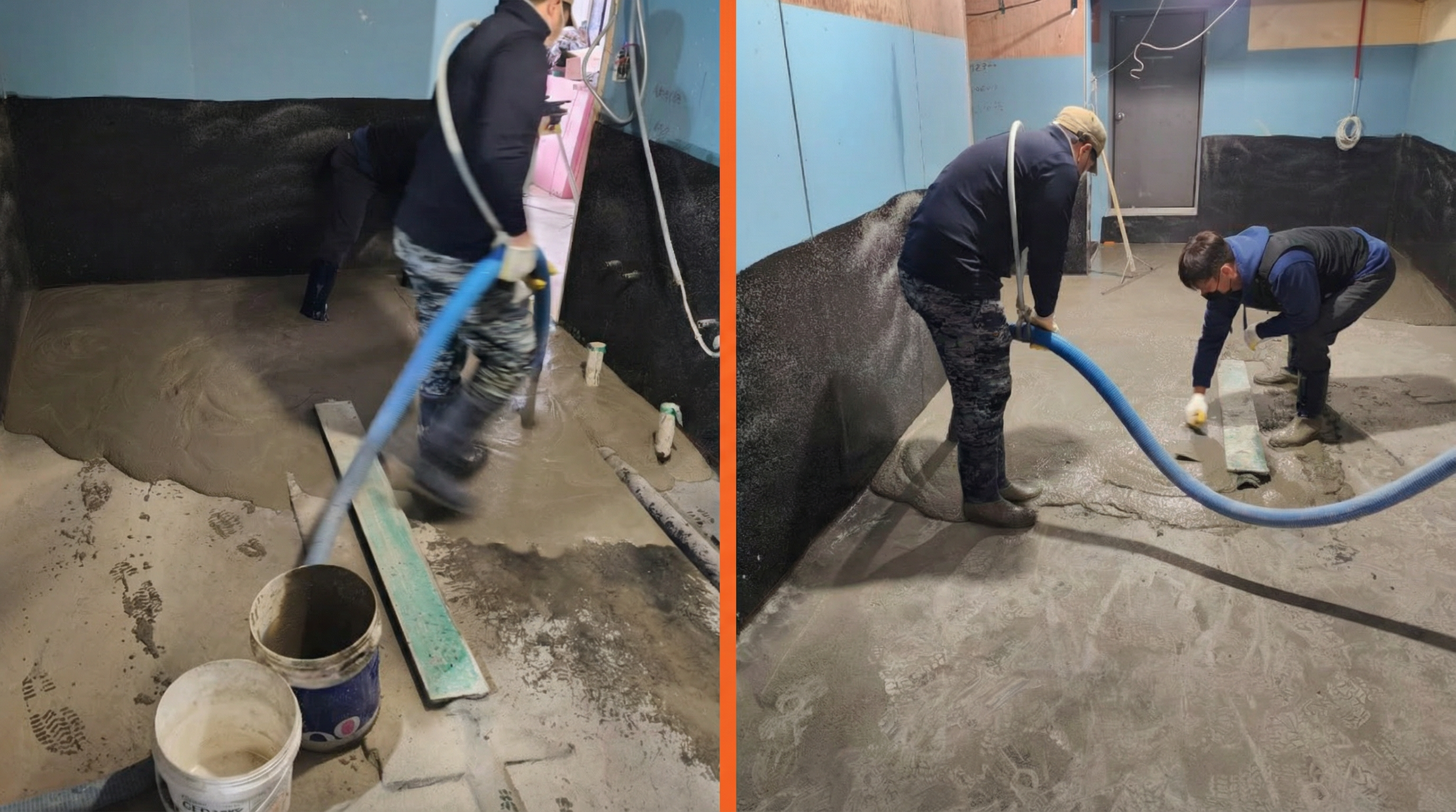 몰탈 작업 과정